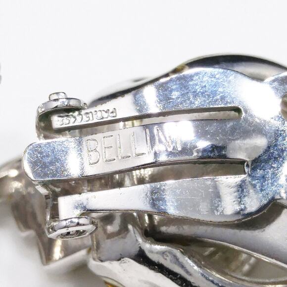 Bellini Clear Rhinestone Wedding Earrings, Rhodium Plated, 1990s Vintage Jewelry - Picture 6 of 10